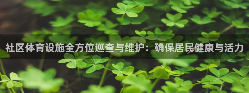 意昂体育4平台APP：社区体育设施全方位巡查与维护：确保居民